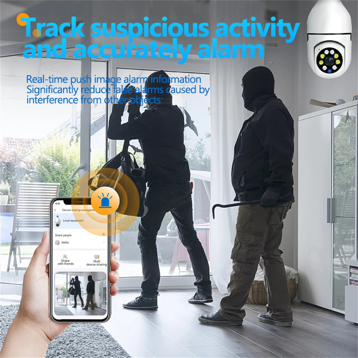 BrightSentinel™: 8MP Bulb WiFi Security Camera