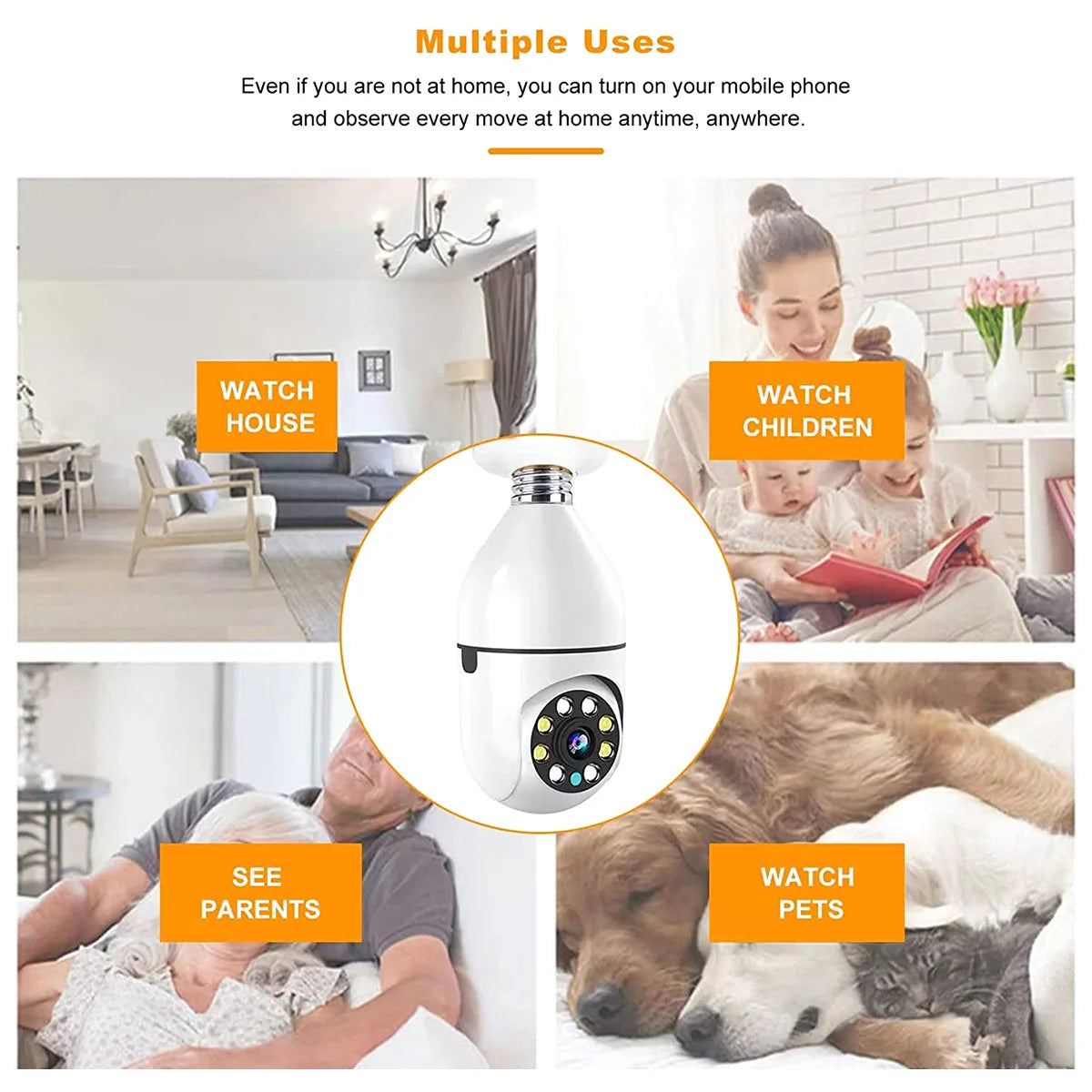 BrightSentinel™: 8MP Bulb WiFi Security Camera