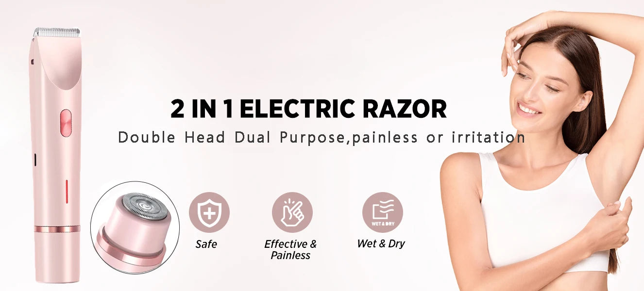 LuxeTrim™: Dual-Head Women’s Electric Shaver