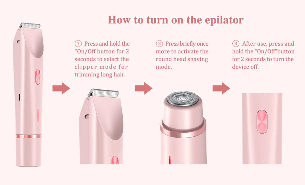 LuxeTrim™: Dual-Head Women’s Electric Shaver