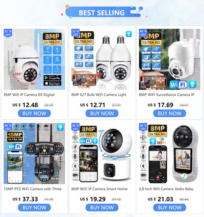 BrightSentinel™: 8MP Bulb WiFi Security Camera