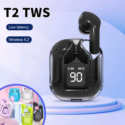 T2 Transparent Hi-Fi Bluetooth Earbuds – LED Display & Deep Stereo Sound | Compatible with Xiaomi & More  Experience sound like never before.