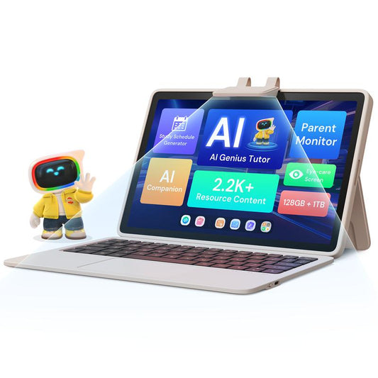 Think Academy AI Kids Tablet Talpad T100 - Educational Resource Content 2200+, AI Tutor Step-By-Step Student Learning Success, Parental Controls, 11" Eye-Care Screen T100 for Prek - G6 (With Keyboard)