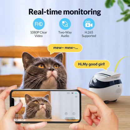 Enabot EBO Air Home Security Pet Camera, 2 Way Talk, Night Vison, Wireless APP Remote Control Indoor Security Camera, Movable Rechargeable Cam for Dog/Cat/Baby, SD Card Storage